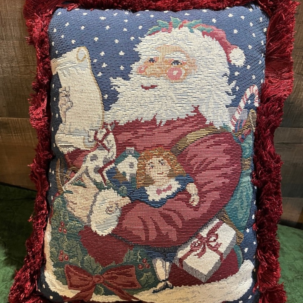 Festive Santa Claus Tapestry Pillow